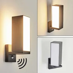 Applique Murale D'Exterieur Swanek Led Anthracite, 1 Lumiere, Detecteur De Mouvement