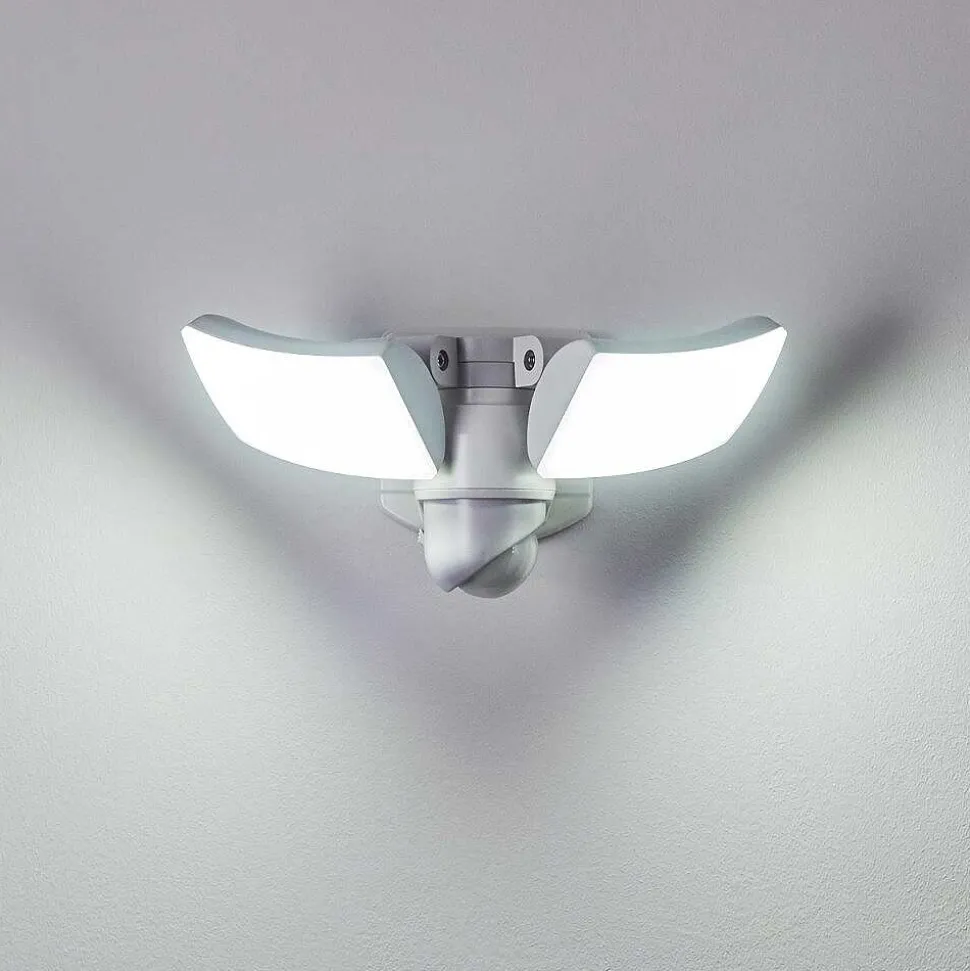 Applique Murale D'Exterieur Foroyar Led Blanc, 2 Lumieres, Detecteur De Mouvement