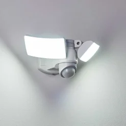 Applique Murale D'Exterieur Foroyar Led Blanc, 2 Lumieres, Detecteur De Mouvement