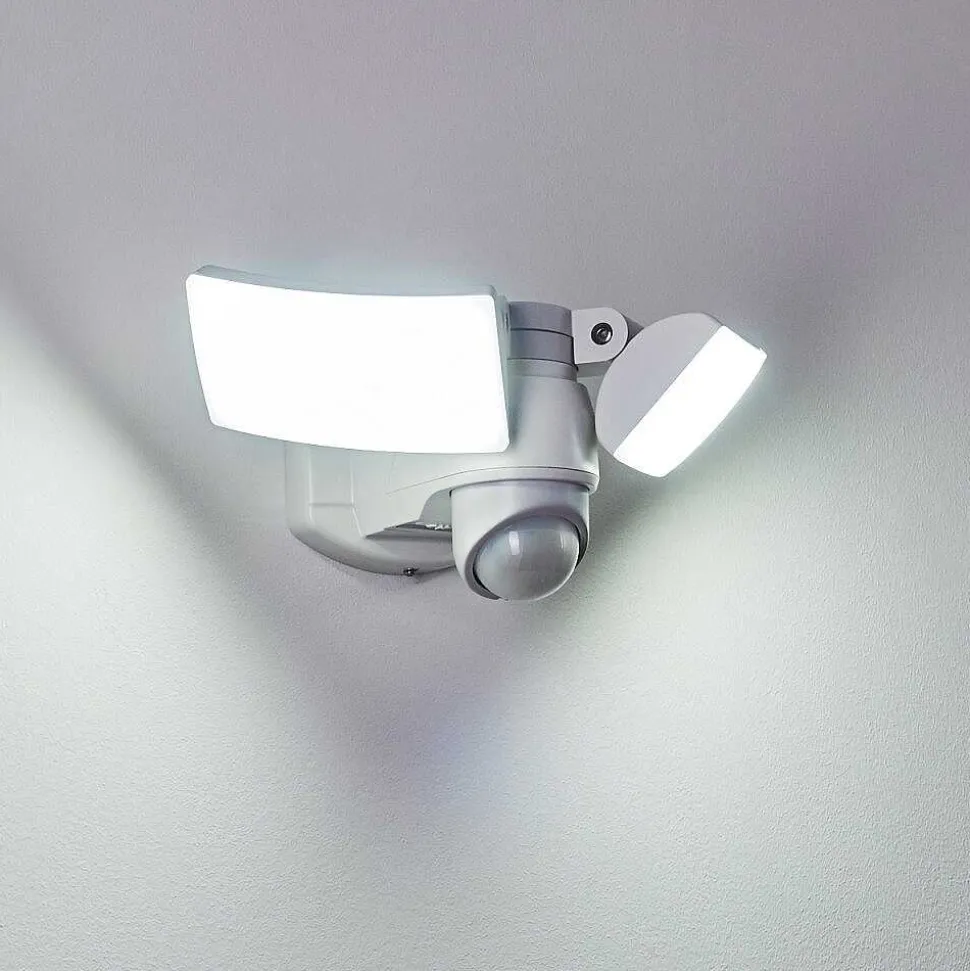 Applique Murale D'Exterieur Foroyar Led Blanc, 2 Lumieres, Detecteur De Mouvement
