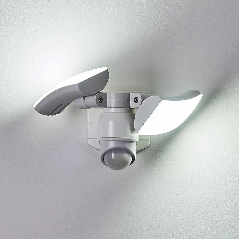 Applique Murale D'Exterieur Foroyar Led Blanc, 2 Lumieres, Detecteur De Mouvement