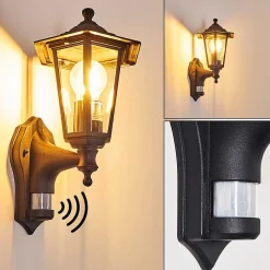 Applique Murale D'Exterieur Loria Noir, 1 Lumiere