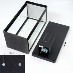 Applique Murale D'Exterieur Hakkas Noir Dore, 1 Lumiere