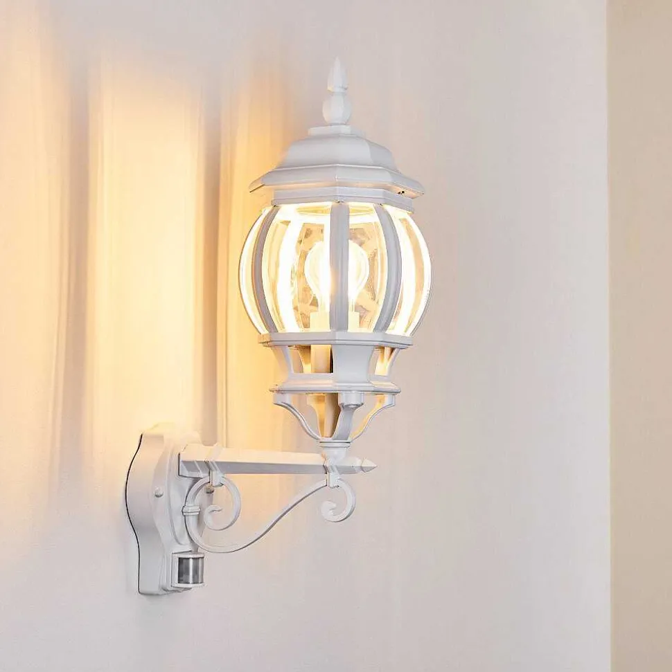 Applique Murale D'Exterieur Lentua Blanc, 1 Lumiere, Detecteur De Mouvement