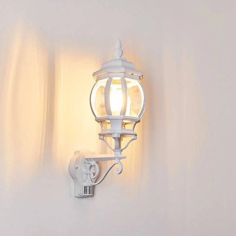 Applique Murale D'Exterieur Lentua Blanc, 1 Lumiere, Detecteur De Mouvement