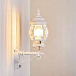 Applique Murale D'Exterieur Lentua Blanc, 1 Lumiere, Detecteur De Mouvement