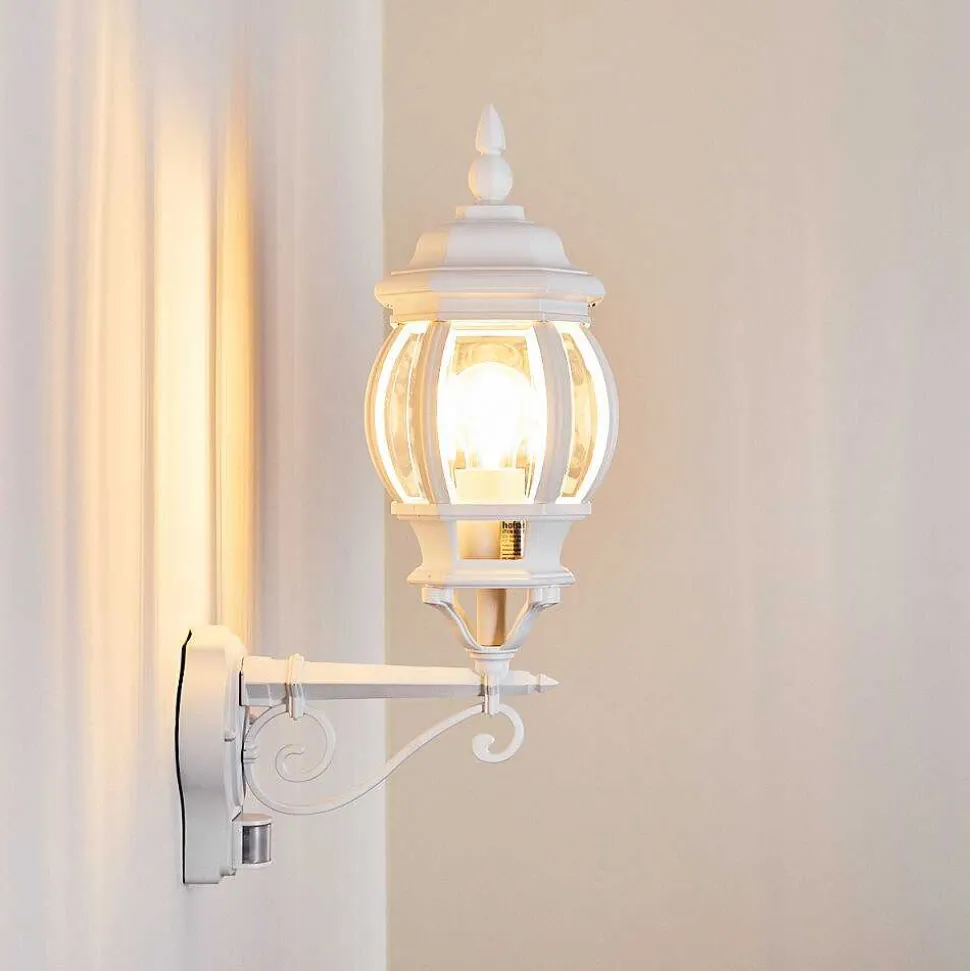 Applique Murale D'Exterieur Lentua Blanc, 1 Lumiere, Detecteur De Mouvement