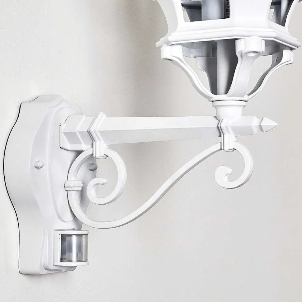 Applique Murale D'Exterieur Lentua Blanc, 1 Lumiere, Detecteur De Mouvement