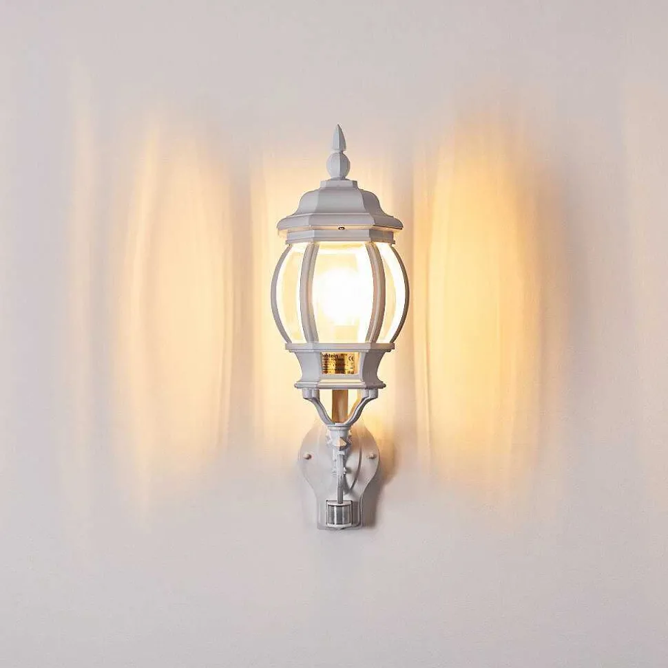 Applique Murale D'Exterieur Lentua Blanc, 1 Lumiere, Detecteur De Mouvement