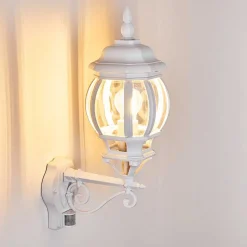 Applique Murale D'Exterieur Lentua Blanc, 1 Lumiere, Detecteur De Mouvement
