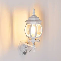 Applique Murale D'Exterieur Lentua Blanc, 1 Lumiere, Detecteur De Mouvement