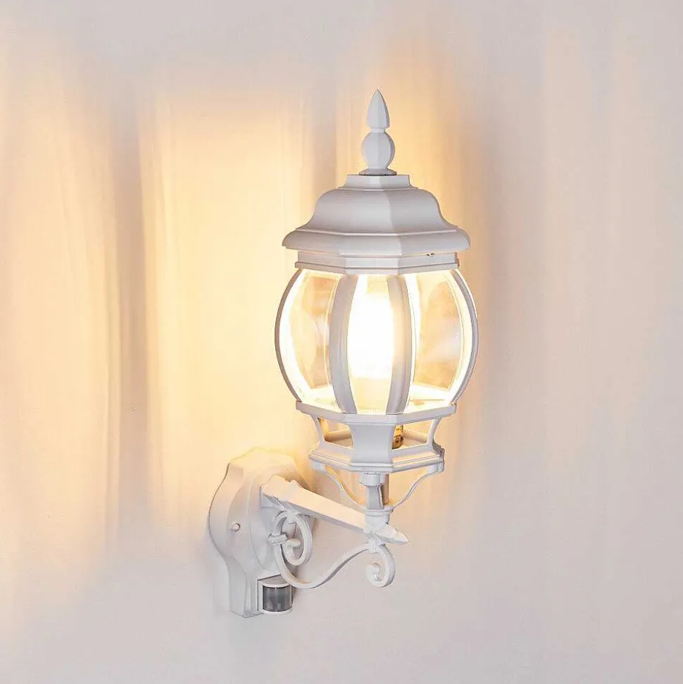 Applique Murale D'Exterieur Lentua Blanc, 1 Lumiere, Detecteur De Mouvement