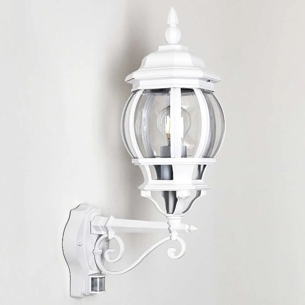 Applique Murale D'Exterieur Lentua Blanc, 1 Lumiere, Detecteur De Mouvement