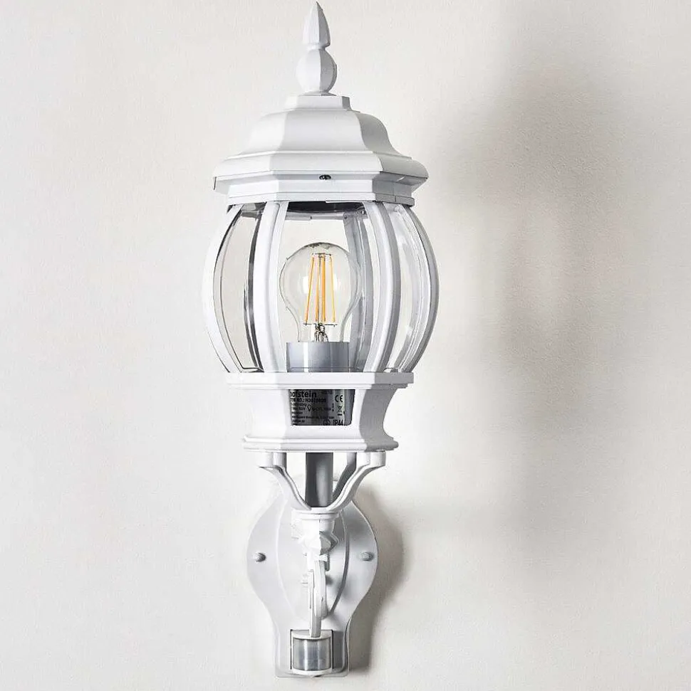 Applique Murale D'Exterieur Lentua Blanc, 1 Lumiere, Detecteur De Mouvement