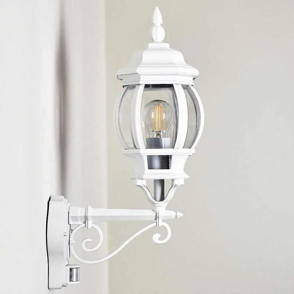 Applique Murale D'Exterieur Lentua Blanc, 1 Lumiere, Detecteur De Mouvement