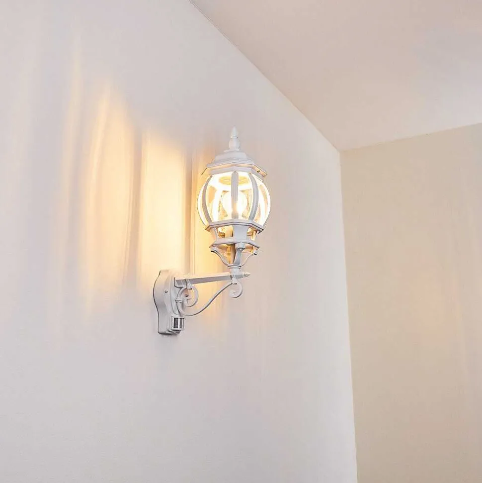 Applique Murale D'Exterieur Lentua Blanc, 1 Lumiere, Detecteur De Mouvement