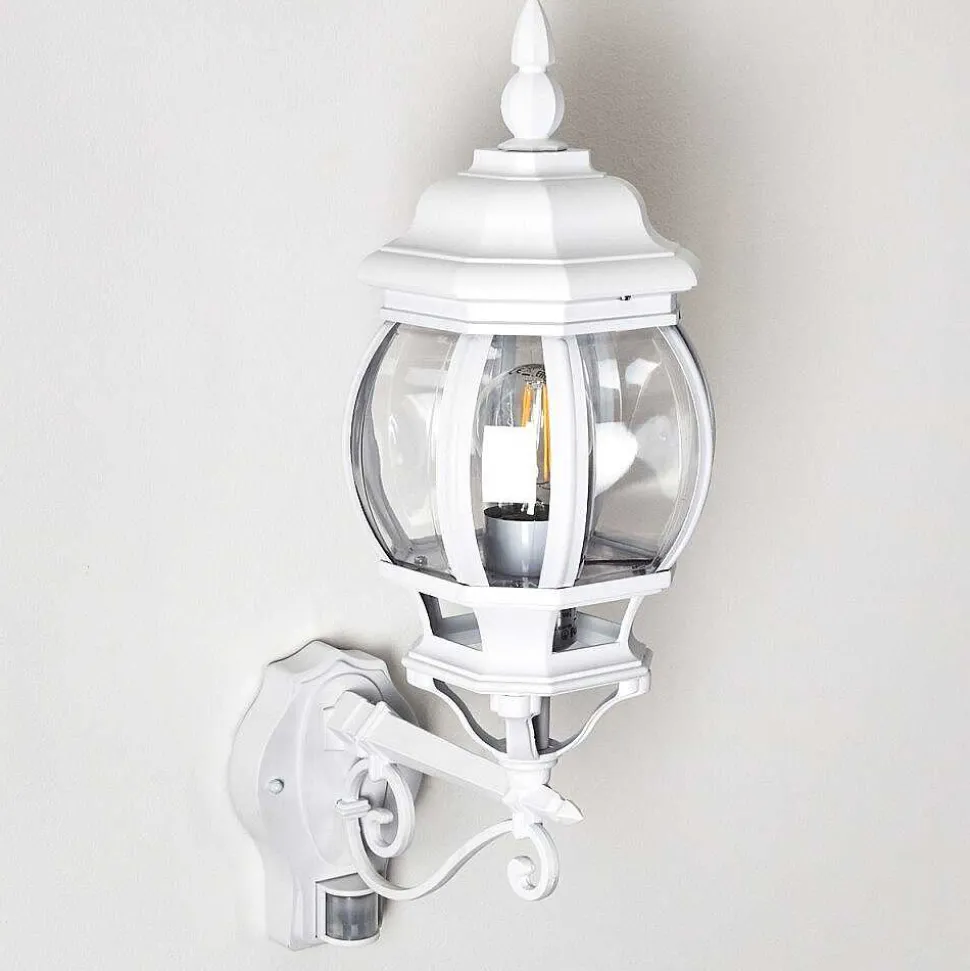 Applique Murale D'Exterieur Lentua Blanc, 1 Lumiere, Detecteur De Mouvement