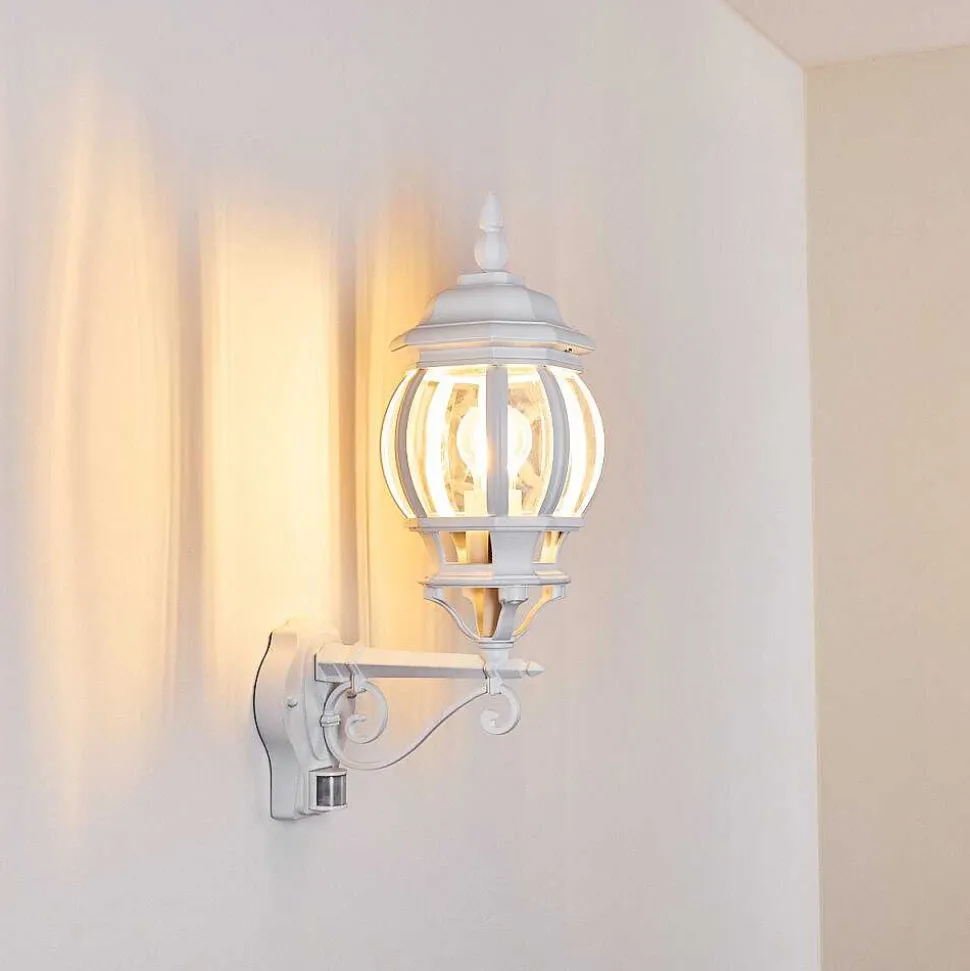 Applique Murale D'Exterieur Lentua Blanc, 1 Lumiere, Detecteur De Mouvement
