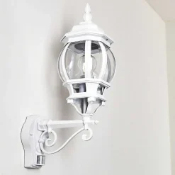 Applique Murale D'Exterieur Lentua Blanc, 1 Lumiere, Detecteur De Mouvement