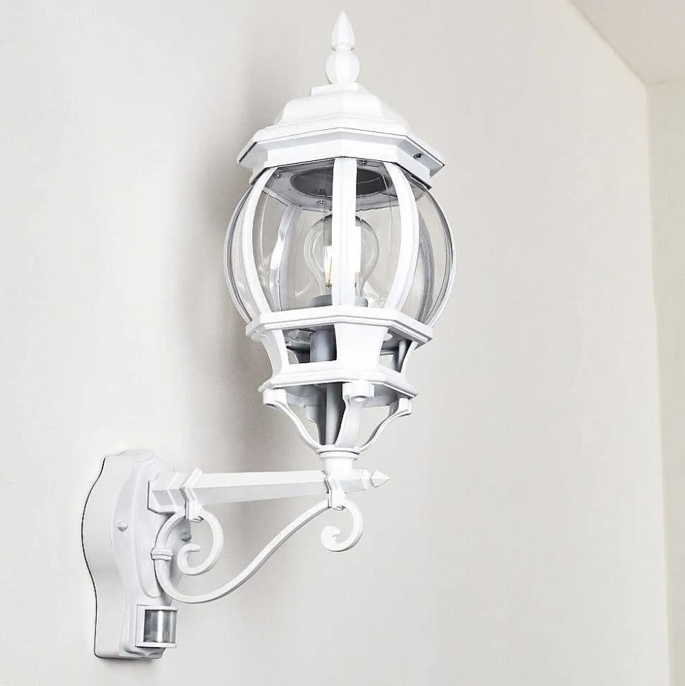 Applique Murale D'Exterieur Lentua Blanc, 1 Lumiere, Detecteur De Mouvement