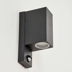 Applique Murale D'Exterieur Kingstown Anthracite, Transparent, 2 Lumieres, Detecteur De Mouvement