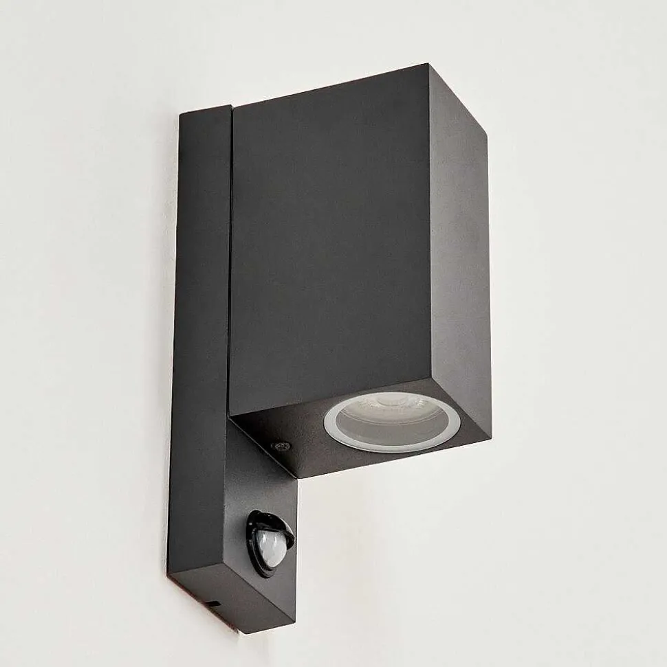 Applique Murale D'Exterieur Kingstown Anthracite, Transparent, 2 Lumieres, Detecteur De Mouvement