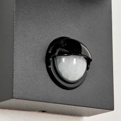 Applique Murale D'Exterieur Kingstown Anthracite, Transparent, 2 Lumieres, Detecteur De Mouvement