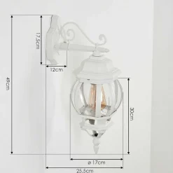 Applique Murale D'Exterieur Lentua Blanc, 1 Lumiere