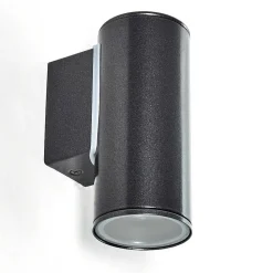 Applique Murale D'Exterieur Brachy Led Noir, 2 Lumieres