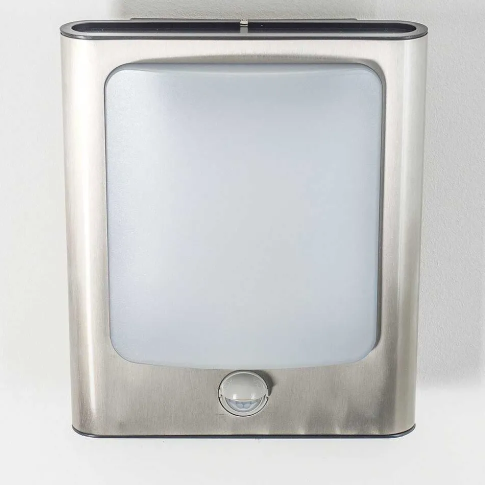 Applique Murale D'Exterieur Kimola Led Nickel Mat, 1 Lumiere, Detecteur De Mouvement