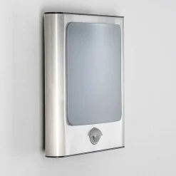 Applique Murale D'Exterieur Kimola Led Nickel Mat, 1 Lumiere, Detecteur De Mouvement