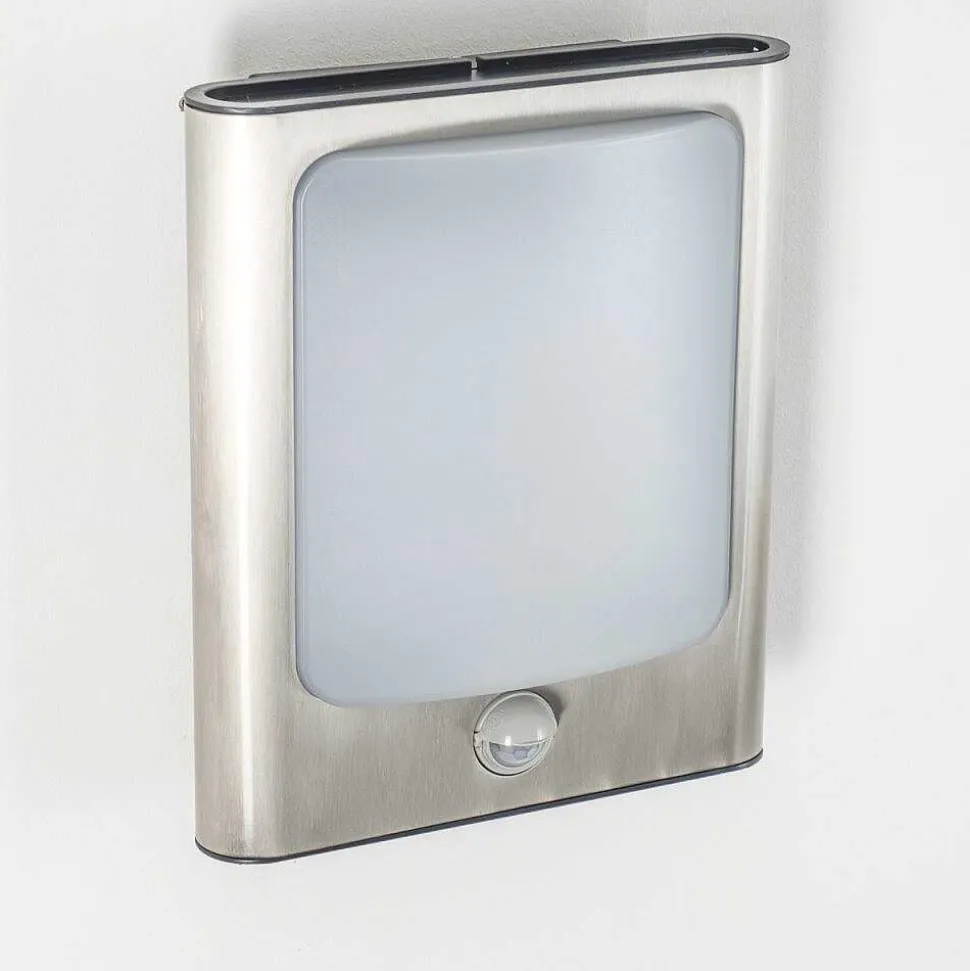 Applique Murale D'Exterieur Kimola Led Nickel Mat, 1 Lumiere, Detecteur De Mouvement
