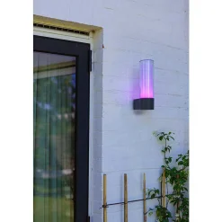 Applique Murale D'Exterieur Lutec Dropa Led Anthracite, 1 Lumiere, Changeur De Couleurs