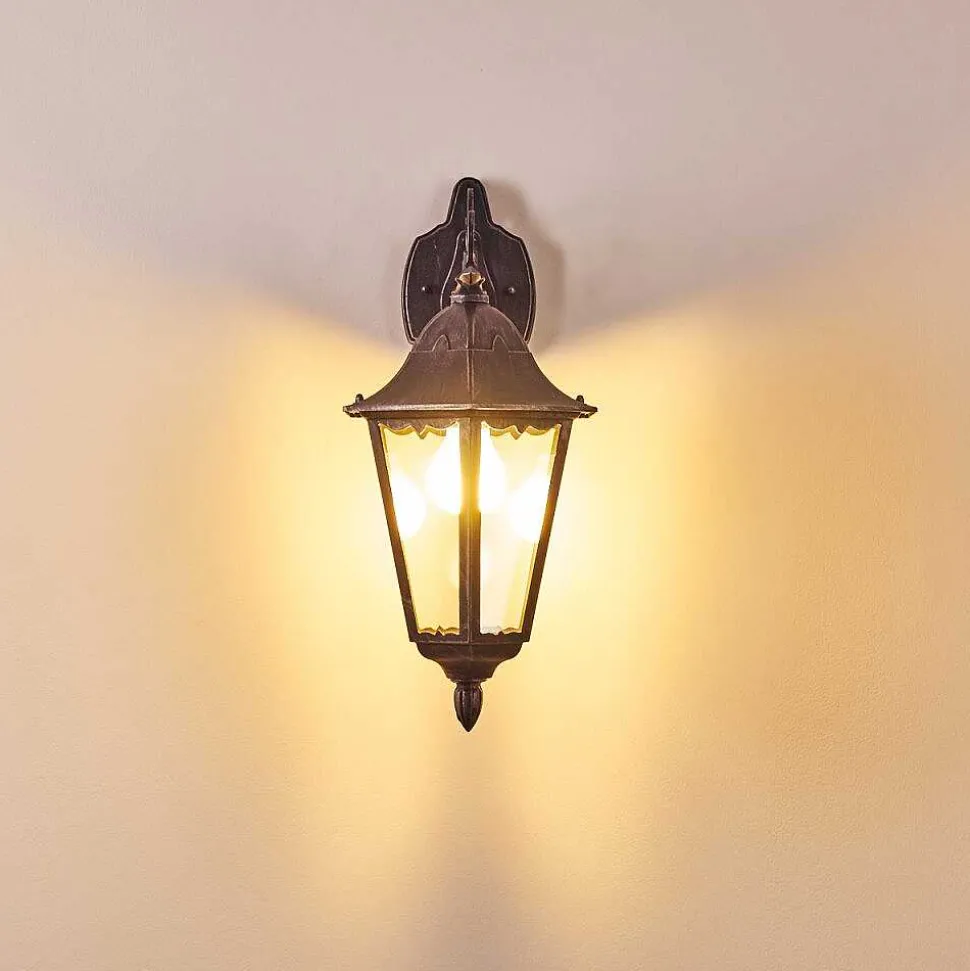 Applique Murale D'Exterieur Lignac Noir, Argente, 1 Lumiere