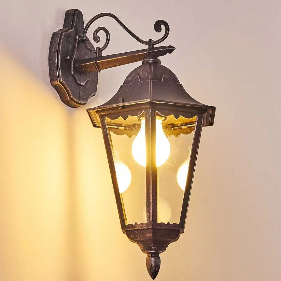 Applique Murale D'Exterieur Lignac Noir, Argente, 1 Lumiere