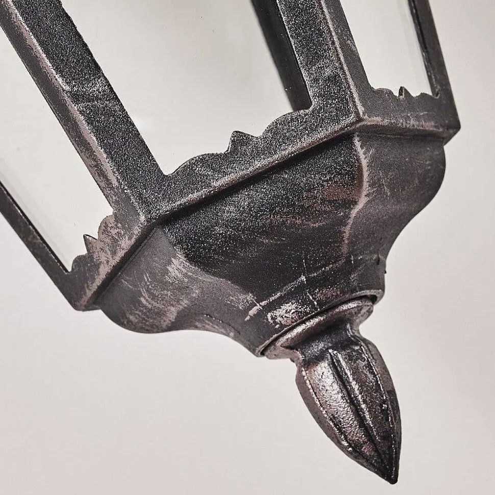 Applique Murale D'Exterieur Lignac Noir, Argente, 1 Lumiere