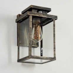 Applique Murale D'Exterieur Tieva Brun, Or, 1 Lumiere, Detecteur De Mouvement