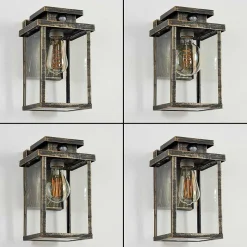 Applique Murale D'Exterieur Tieva Brun, Or, 1 Lumiere, Detecteur De Mouvement