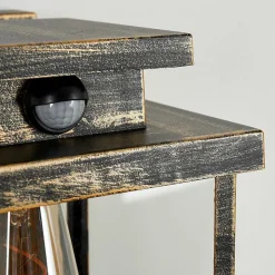 Applique Murale D'Exterieur Tieva Brun, Or, 1 Lumiere, Detecteur De Mouvement