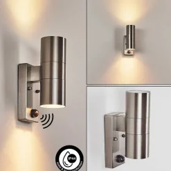 Applique Murale D'Exterieur Bessiebelle Acier Inoxydable, 2 Lumieres, Detecteur De Mouvement