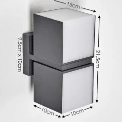 Applique Murale D'Exterieur Swanek Led Anthracite, 2 Lumieres