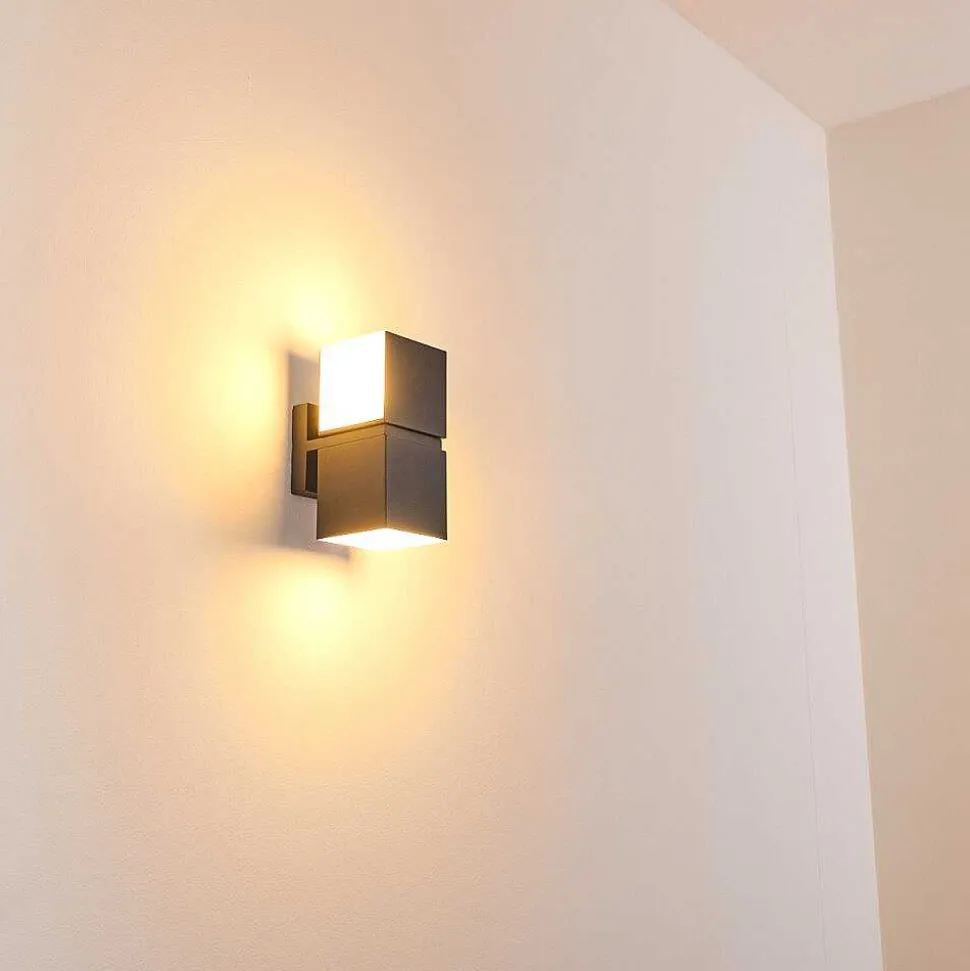 Applique Murale D'Exterieur Swanek Led Anthracite, 2 Lumieres