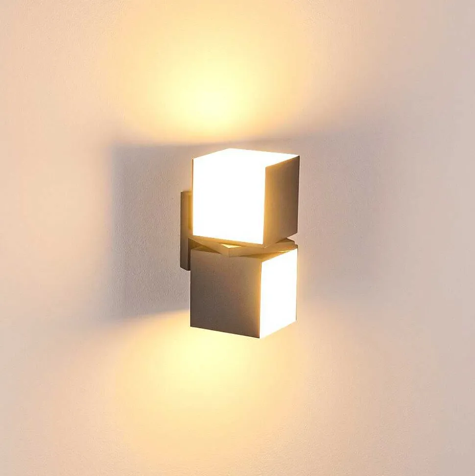 Applique Murale D'Exterieur Swanek Led Anthracite, 2 Lumieres