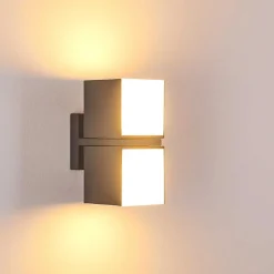 Applique Murale D'Exterieur Swanek Led Anthracite, 2 Lumieres