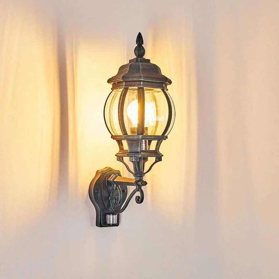 Applique Murale D'Exterieur Lentua Vert, Noir, 1 Lumiere, Detecteur De Mouvement