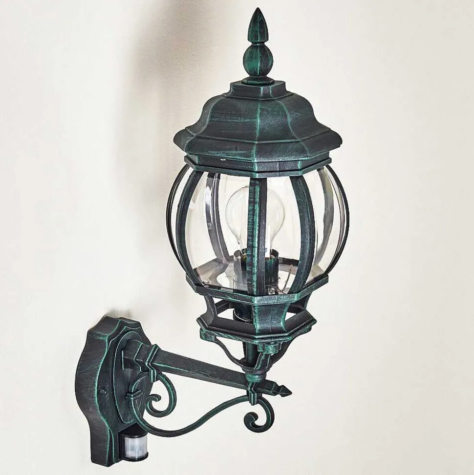 Applique Murale D'Exterieur Lentua Vert, Noir, 1 Lumiere, Detecteur De Mouvement