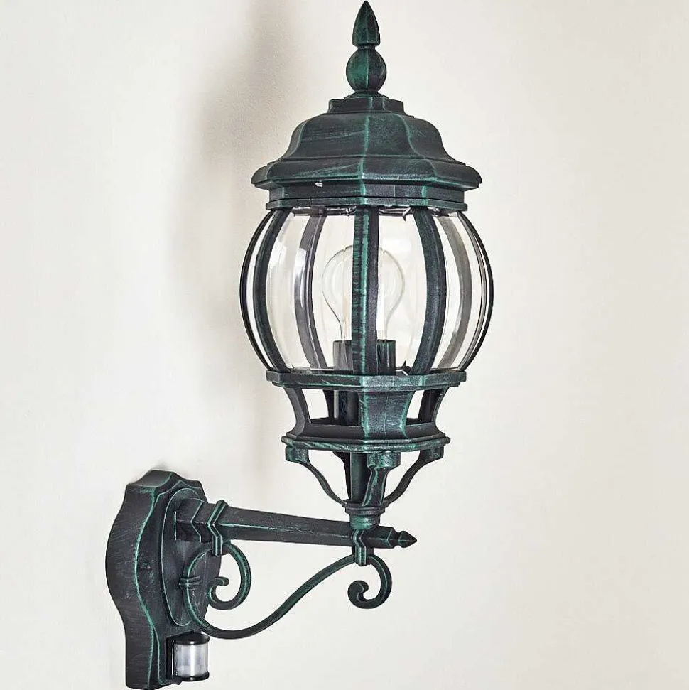 Applique Murale D'Exterieur Lentua Vert, Noir, 1 Lumiere, Detecteur De Mouvement