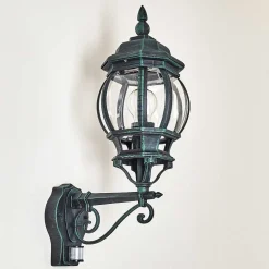 Applique Murale D'Exterieur Lentua Vert, Noir, 1 Lumiere, Detecteur De Mouvement