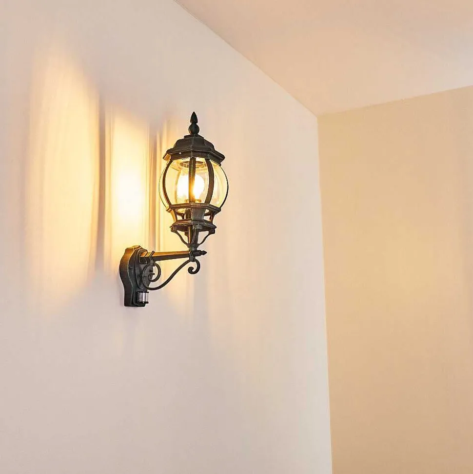 Applique Murale D'Exterieur Lentua Vert, Noir, 1 Lumiere, Detecteur De Mouvement