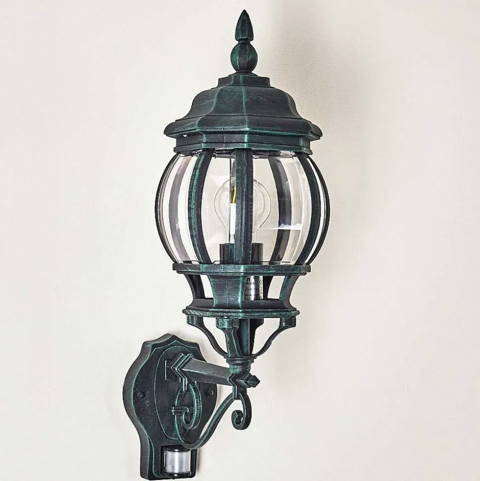 Applique Murale D'Exterieur Lentua Vert, Noir, 1 Lumiere, Detecteur De Mouvement